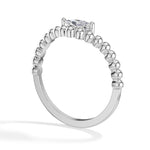 Reverie Ring Marquise Lab Grown Diamond Beaded Band Solitaire