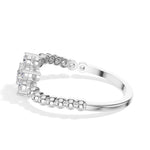 Cluster Ring Round Lab Grown Diamond Seven Stone Daisy Beaded Band