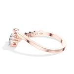 Duo Ring Round Lab Grown Diamond Two Stone Beaded Band Companion