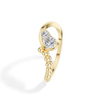 Duo Ring Round Lab Grown Diamond Two Stone Beaded Band Companion