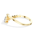 Duo Ring Round Lab Grown Diamond Two Stone Beaded Band Companion