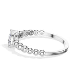 Raindrop Ring Pear Lab Grown Diamond Beaded Band Solitaire