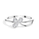 Wisp Ring Pear Lab Grown Diamond Three Stone Bypass Band Floral