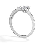 Wisp Ring Pear Lab Grown Diamond Three Stone Bypass Band Floral