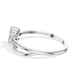Wisp Ring Pear Lab Grown Diamond Three Stone Bypass Band Floral