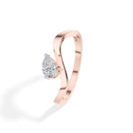 Current Ring Pear Lab Grown Diamond Fluid Bypass Sweep Band