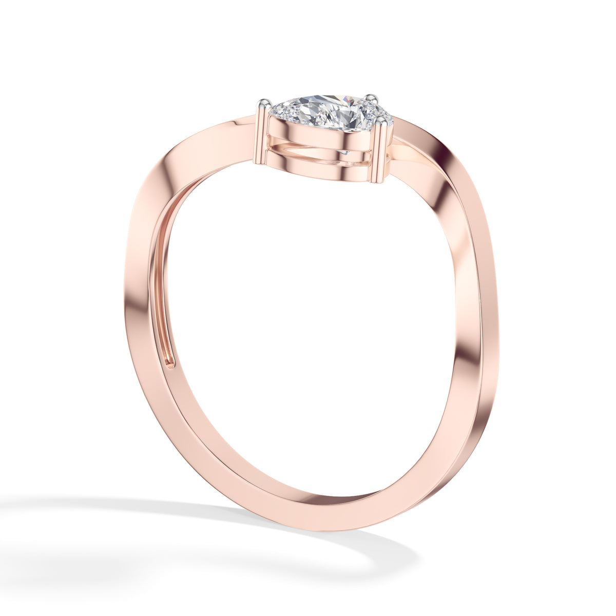 Current Ring Pear Lab Grown Diamond Fluid Bypass Sweep Band
