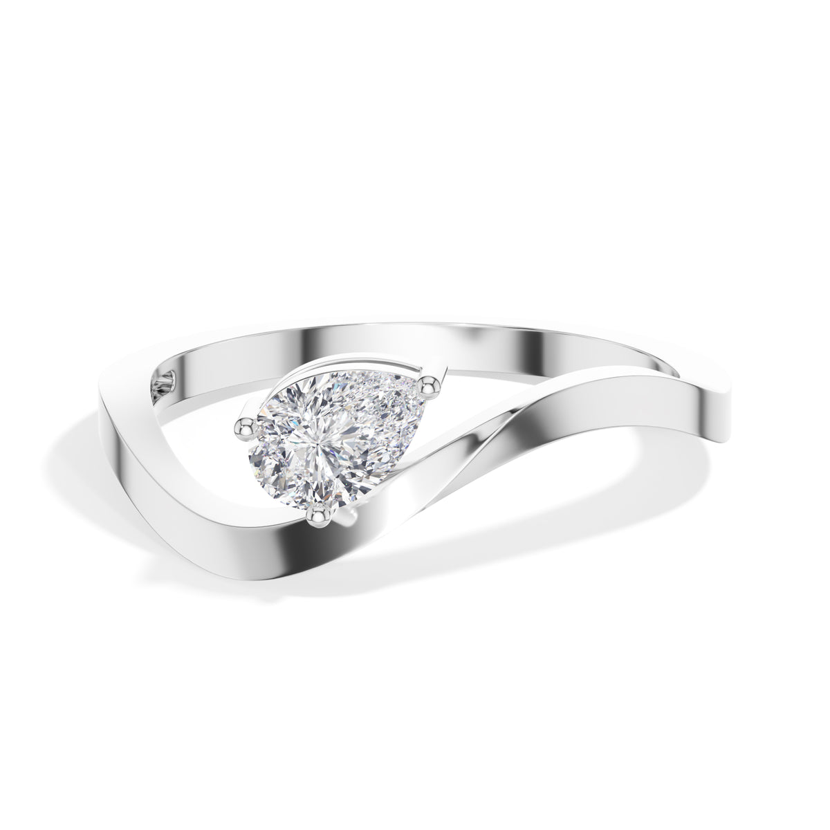 Current Ring Pear Lab Grown Diamond Fluid Bypass Sweep Band