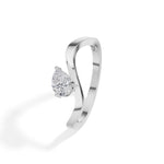 Current Ring Pear Lab Grown Diamond Fluid Bypass Sweep Band