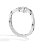 Current Ring Pear Lab Grown Diamond Fluid Bypass Sweep Band