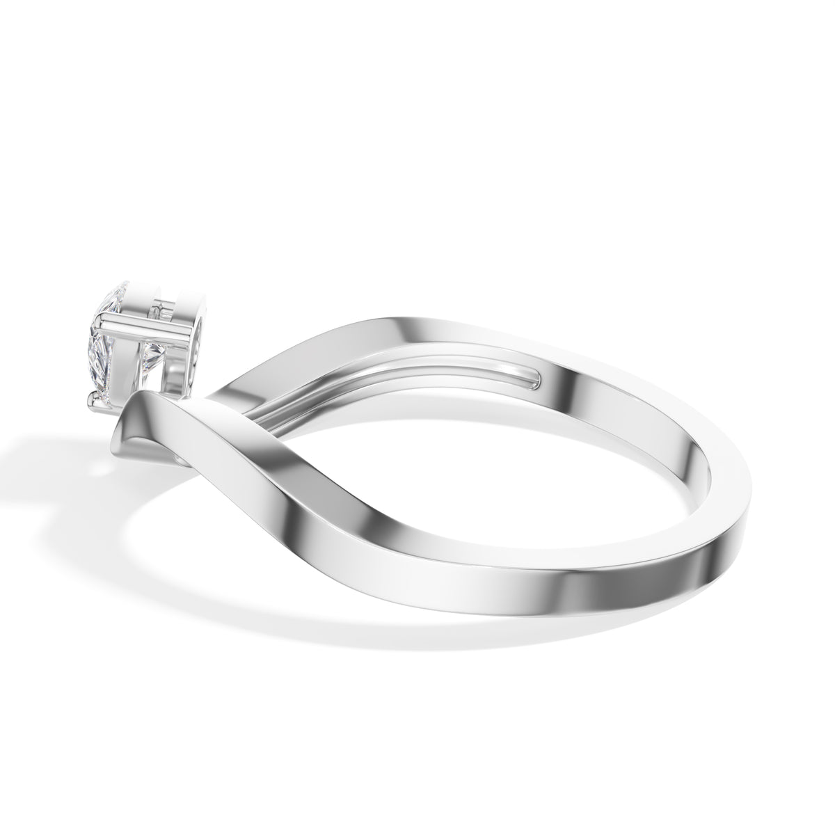 Current Ring Pear Lab Grown Diamond Fluid Bypass Sweep Band
