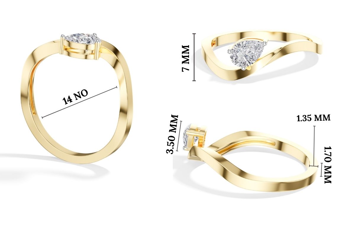 Current Ring Pear Lab Grown Diamond Fluid Bypass Sweep Band