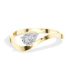 Current Ring Pear Lab Grown Diamond Fluid Bypass Sweep Band