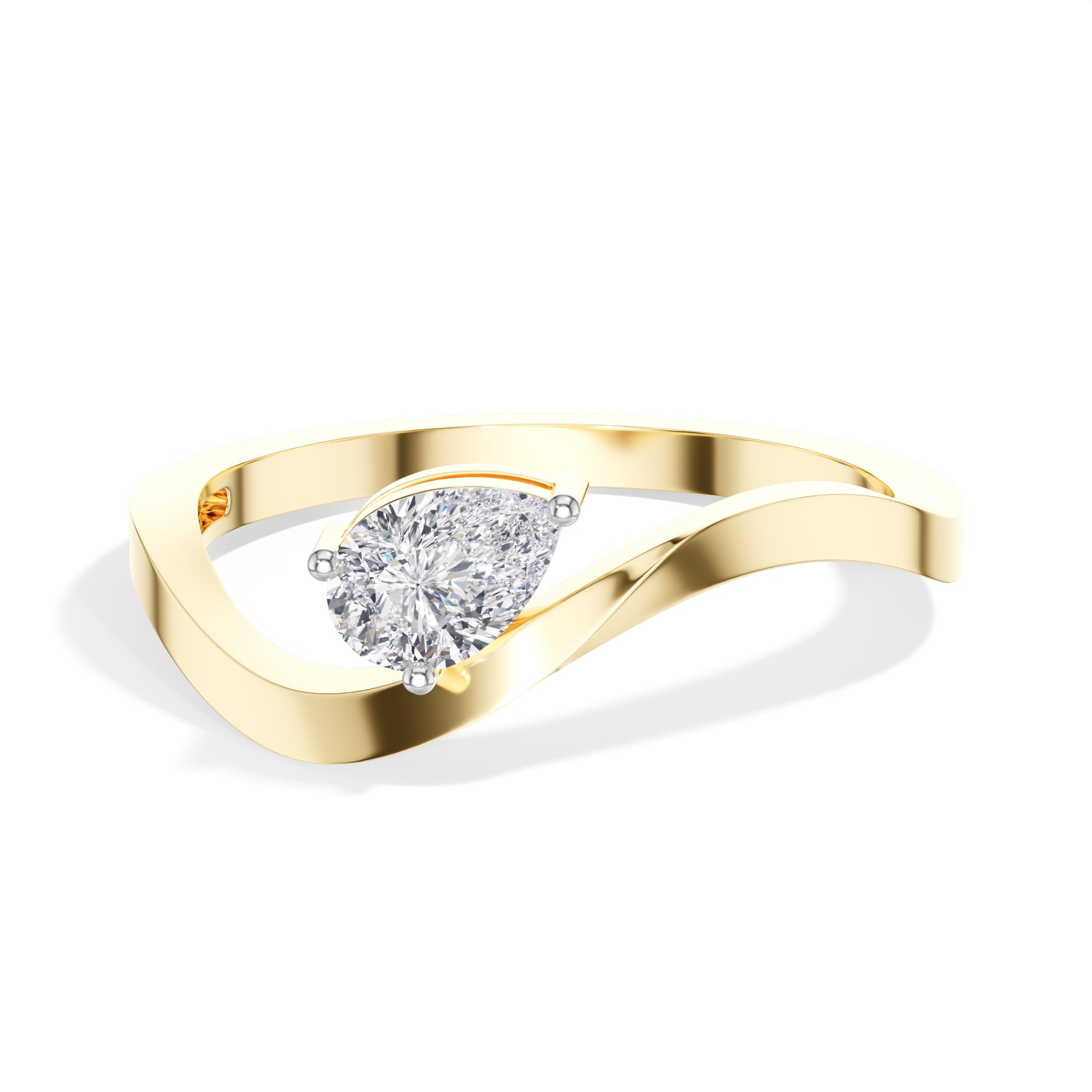 Current Ring Pear Lab Grown Diamond Fluid Bypass Sweep Band