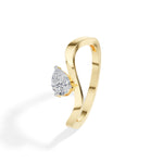 Current Ring Pear Lab Grown Diamond Fluid Bypass Sweep Band