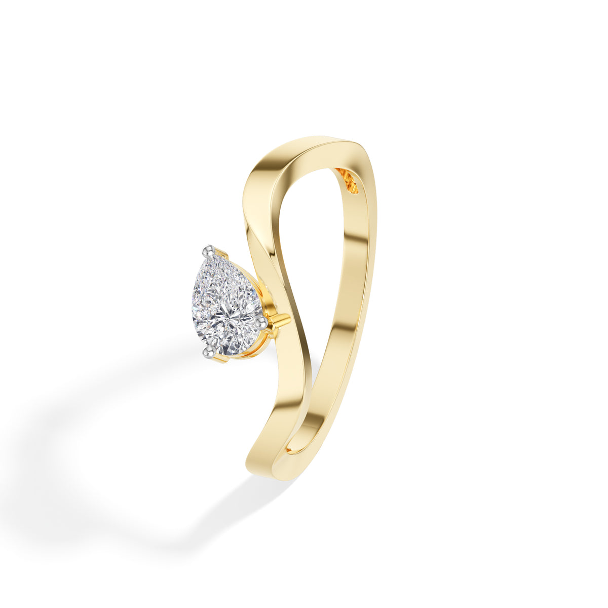 Current Ring Pear Lab Grown Diamond Fluid Bypass Sweep Band