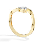 Current Ring Pear Lab Grown Diamond Fluid Bypass Sweep Band