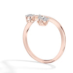 Diverge Ring Round Lab Grown Diamond Two Stone Crossing Arms