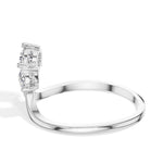 Diverge Ring Round Lab Grown Diamond Two Stone Crossing Arms