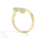 Diverge Ring Round Lab Grown Diamond Two Stone Crossing Arms