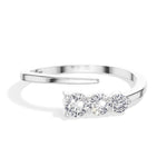 Gradual Ring Round Lab Grown Diamond Three Stone Graduating Bypass