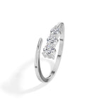 Gradual Ring Round Lab Grown Diamond Three Stone Graduating Bypass
