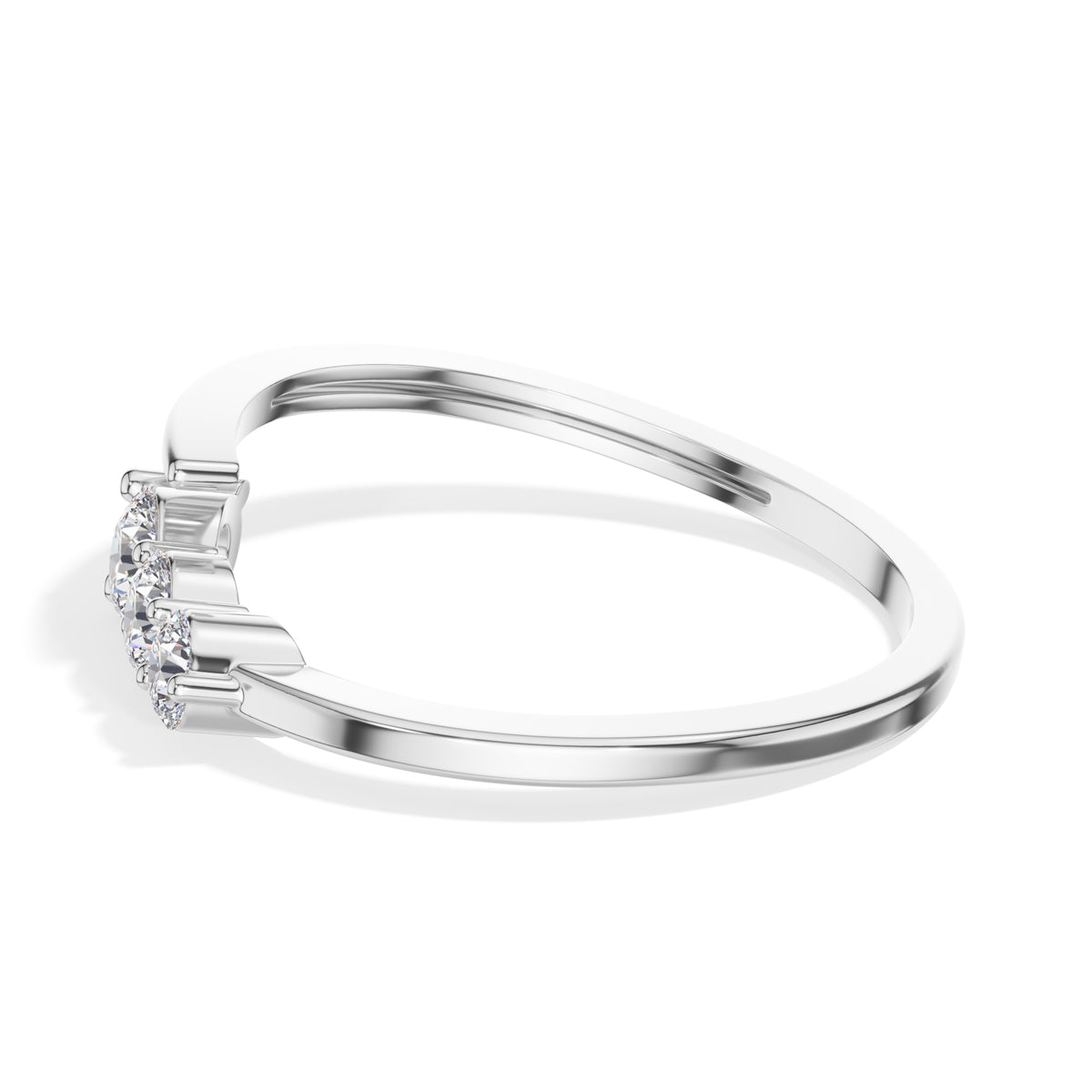 Gradual Ring Round Lab Grown Diamond Three Stone Graduating Bypass