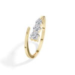 Gradual Ring Round Lab Grown Diamond Three Stone Graduating Bypass