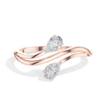 Billow Ring Pear Lab Grown Diamond Two Stono Opposing Bypass Band