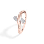 Billow Ring Pear Lab Grown Diamond Two Stono Opposing Bypass Band