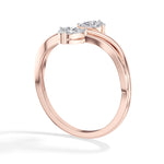 Billow Ring Pear Lab Grown Diamond Two Stono Opposing Bypass Band