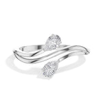 Billow Ring Pear Lab Grown Diamond Two Stono Opposing Bypass Band