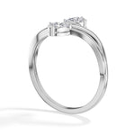 Billow Ring Pear Lab Grown Diamond Two Stono Opposing Bypass Band