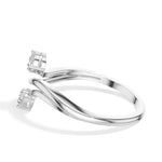 Billow Ring Pear Lab Grown Diamond Two Stono Opposing Bypass Band