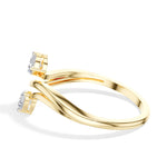 Billow Ring Pear Lab Grown Diamond Two Stono Opposing Bypass Band