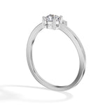 Plume Ring Round Lab Grown Diamond Minimal Plain Band Solitaire