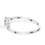 Plume Ring Round Lab Grown Diamond Minimal Plain Band Solitaire
