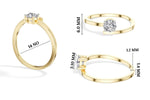 Plume Ring Round Lab Grown Diamond Minimal Plain Band Solitaire