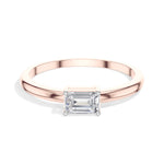 Tableau Ring Emerald Cut Lab Grown Diamond Minimal Plain Band