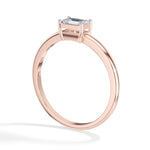 Tableau Ring Emerald Cut Lab Grown Diamond Minimal Plain Band