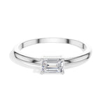 Tableau Ring Emerald Cut Lab Grown Diamond Minimal Plain Band