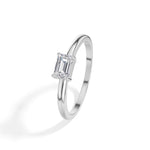 Tableau Ring Emerald Cut Lab Grown Diamond Minimal Plain Band