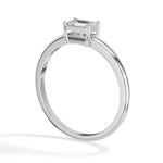 Tableau Ring Emerald Cut Lab Grown Diamond Minimal Plain Band