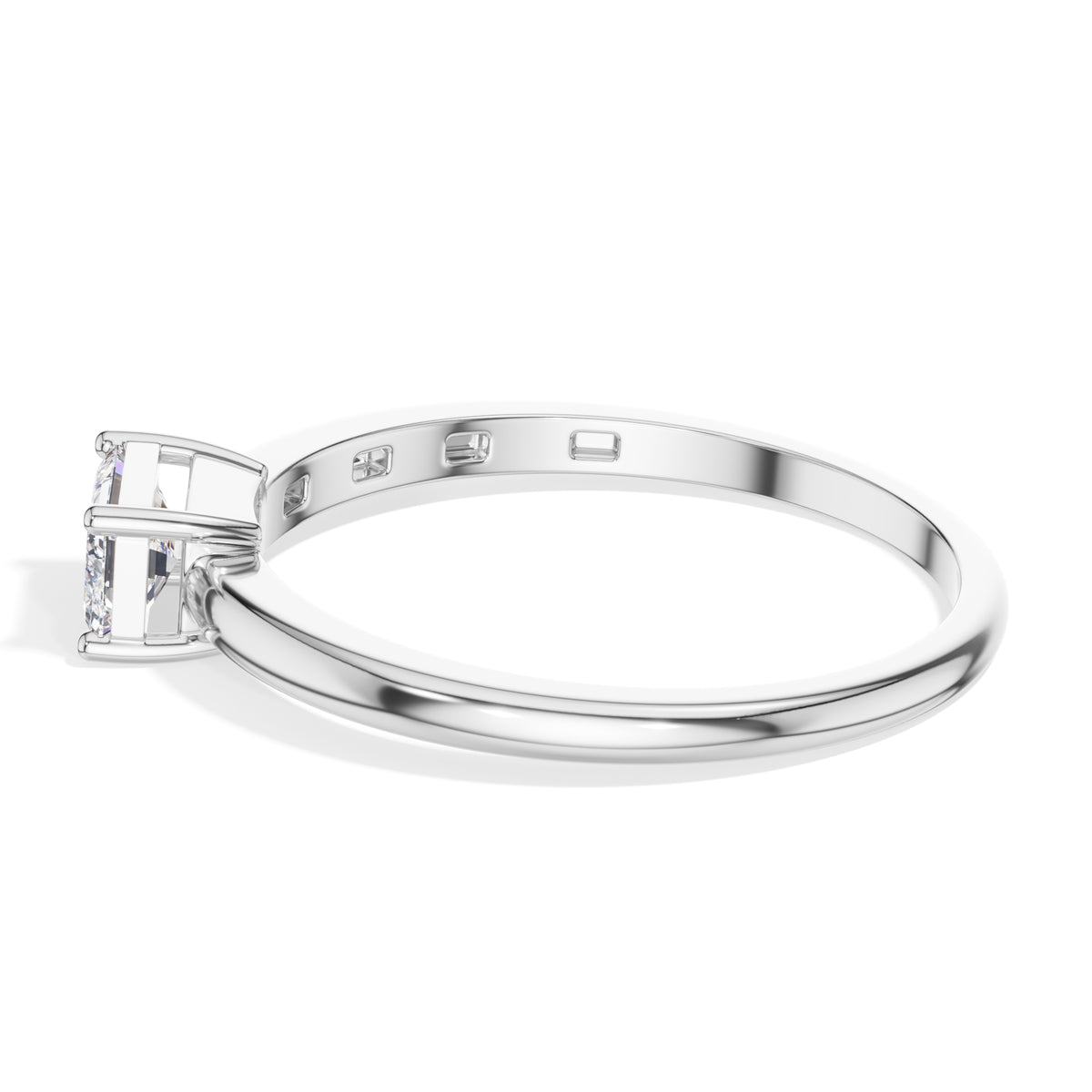 Tableau Ring Emerald Cut Lab Grown Diamond Minimal Plain Band