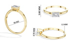 Tableau Ring Emerald Cut Lab Grown Diamond Minimal Plain Band