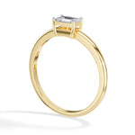 Tableau Ring Emerald Cut Lab Grown Diamond Minimal Plain Band