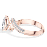 Pear Twist Pave Lab Grown Diamond Isavel Engagement Ring 