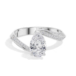 Pear Twist Pave Lab Grown Diamond Isavel Engagement Ring 