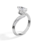 Pear Twist Pave Lab Grown Diamond Isavel Engagement Ring 