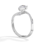 Pear Twist Pave Lab Grown Diamond Isavel Engagement Ring 